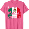 Mexican American US Apparel Co California Bear Mexican Flag State T-Shirt - Pink Heather