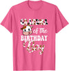 Love Family Matching Grandma Of The Birthday Boy Cow Farm 1St Birthday Boy T-Shirt - Pink Heather