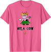 FUN DANCING ANIMALS GIFT T-SHIRTS Hawaiian Hula Dancing Cow, Funny Gift T Shirt, Dk T-Shirt - Pink Heather