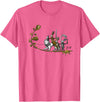 Cute Medieval Rabbits Lover Bunny Graphic T-Shirt in Pink Heather