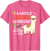 Llama School Co Llama Learning T Shirt Teachers Students Alpaca Lovers Gift T-Shirt - Pink Heather