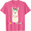 Llamazing Birthday Party Outfit Llama Lovers Birthday Girl Cute Llama Alpaca Kids Llamazing T-Shirt - Pink Heather