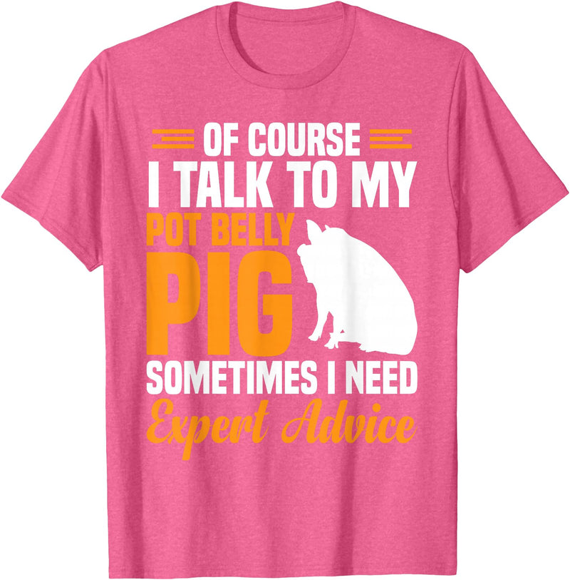 Pot Belly Pig Clothing & Pig Stuffed Animal Pig Feed Toy Pot Belly Pig Lover T-Shirt - Pink Heather