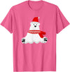 Christmas Polar Bear T-Shirt - Pink Heather