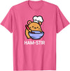 Hamster, Ham-stir Funny Jokes Sarcastic T-Shirt - Unisex-Adults & Kids - Black - Small - Short Sleeve - Cotton Blend - Classic Fit - Crew Neck - T-Shirt - Pink Heather
