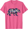Bahaa's Tee Best Daddy Ever, I Love You Dad, Floral Papa Bear Graphic T-Shirt - Pink Heather