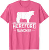 Farm and Hereford Cow for Men and Cattle Clothing Hereford Rancher - Hereford Cow For Cattle Farmer T-Shirt - Pink Heather