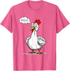 funny farm animal chicken cow fans apparel MOO moo chicken shirt funny silly chick says moo cow sound T-Shirt - Pink Heather