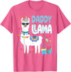 Family Matching Llama Birthday Party Supplies Daddy Llama Dad Of The Birthday Boy Girl Llama Birthday T-Shirt - Pink Heather