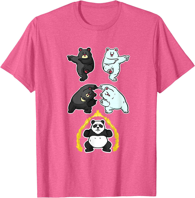 Wowsome! Panda Fusion Funny Panda Bear Lovers T-Shirt - Pink Heather