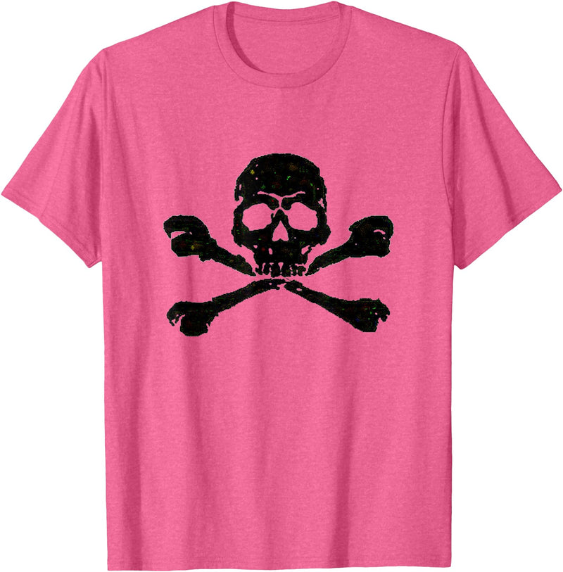 DATZLYF Skull and Crossbones t-shirt T-Shirt - Pink Heather