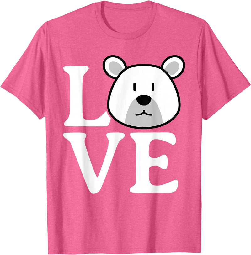 Polar Bear Design for Polar Bear Lovers LOVE Polar Bear Stuff Polar Bear Lover Stuff | Polar Bear T-Shirt - Pink Heather