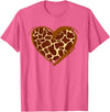 Animal Giraffe Print Clothing Heart Giraffe Pattern for Giraffe Lover T-Shirt - Pink Heather