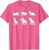 Cute Bunny Yoga Rabbit Poses and Meditation Funny T-Shirt in Pink Heather