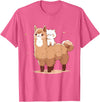 Funny Llama Alpaca Animal Lover Gifts Clothing Llama Alpaca Cat T-Shirt - Pink Heather