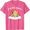 Fck The System Funny Bear Quote Fck The System Funny Bear Design T-Shirt - Pink Heather