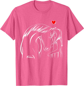 Cute Horse Owner Gifts Horse Lover Girl Horseback Riding Women T-Shirt - Pink Heather