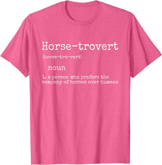 Horse By Design Tee Company Horse Gifts for Women Men Funny Equestrian Horse-trovert T-Shirt - Pink Heather