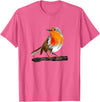 Robin Bird Ornithology Nerd Birding Watcher Robin Bird T-Shirt - Pink Heather