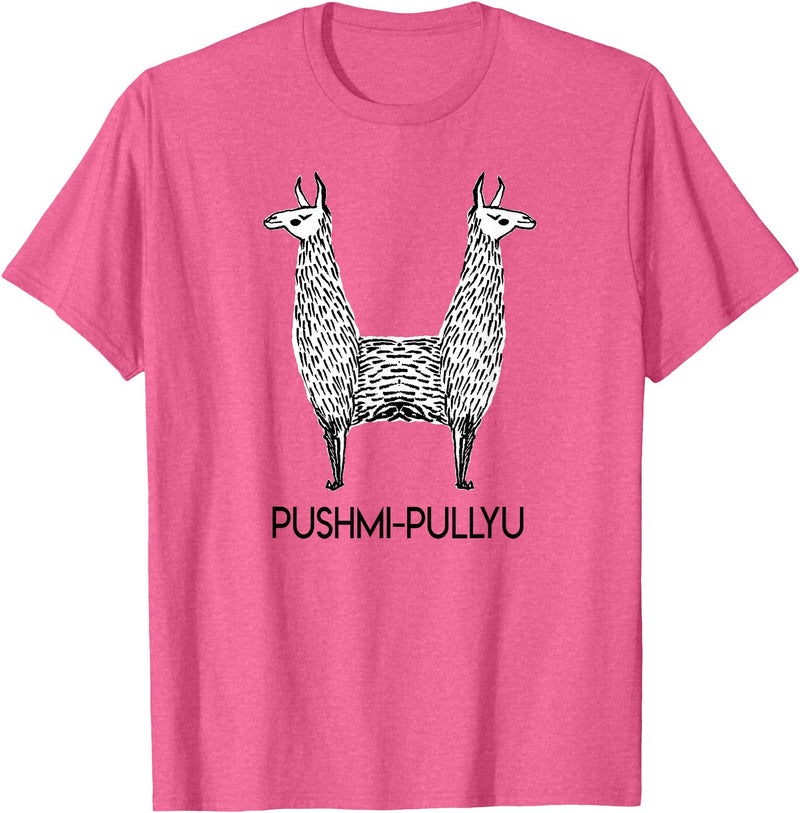 Pushmi-Pullyu Llama Funny Alpaca Llama Style, Pushmi-Pullyu Yoga T-Shirt - Pink Heather