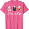 Highland Cow Nurse Life Costume Cute Highland Cow Nurse Life Farm Animal Lover Nursing T-Shirt - Pink Heather