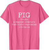 We Love Bacon - Chef Apparel & Gifts We Love Bacon Bacon Pig Definition Chef Funny Gift T-Shirt - Pink Heather