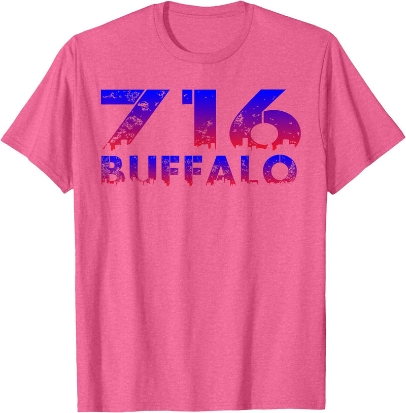 716 Tee's 716 Buffalo Skyline WNY pride T-Shirt - Pink Heather