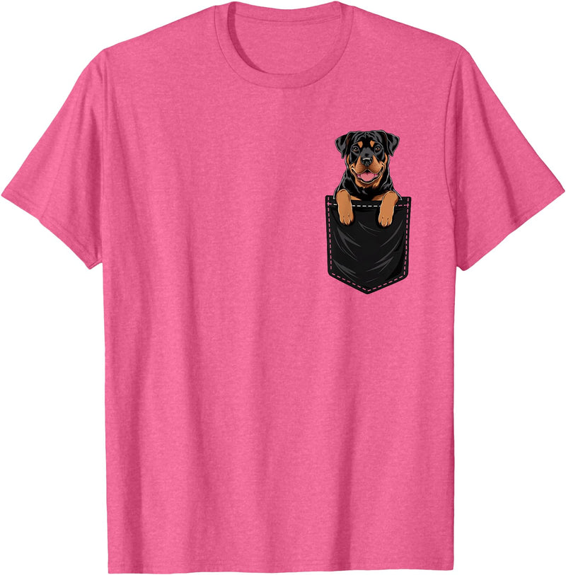 RottweilersBests Funny Rottweiler In Pocket Dog Mom Dad T-Shirt - Pink Heather
