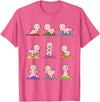 Sporty Animals & Meditating Pets Pig Yoga T-Shirt Funny Piglets In Yoga Poses Sports Tee T-Shirt - Pink Heather