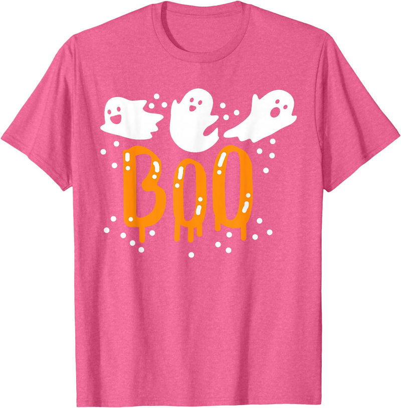 Halloween Boo Party Halloween Ghost Boo Cute T-Shirt - Pink Heather
