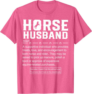 Funny Horse Husband Definition Tee Shirt Horse Husband Definition T-Shirt - Pink Heather