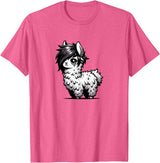 Emo Llama Tees Cute Emo Llama Kawaii Kids Boys Girls T-Shirt - Pink Heather