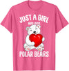 Funny Polar Bear Lover Apparel & Gift Ideas Polar Bear Just A Girl Who Loves Polar Bears Kids Girls T-Shirt - Pink Heather