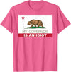 Funny California Clothing My Governor is an Idiot Shirt Bear California State Flag T-Shirt - Pink Heather