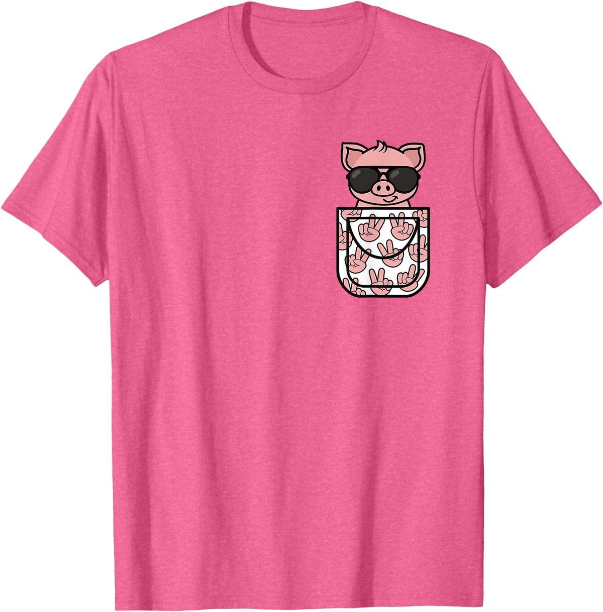 KATYLIN Funny Pig Pocket Pig Lover Men Women Boys Girls Kids T-Shirt - Pink Heather