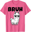 Bruh Llama Sunglasses by LazyPanda Bruh Llama Funny Alpaca Llama Boys Kids Girls Trendy Graphic T-Shirt - Pink Heather