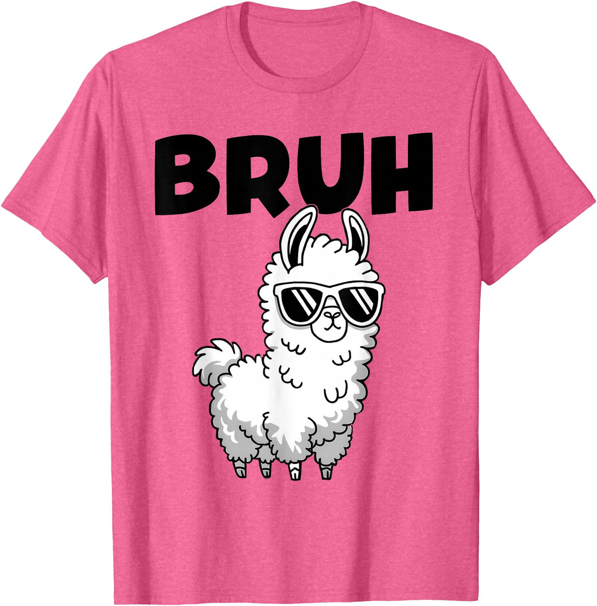 Bruh Llama Sunglasses by LazyPanda Bruh Llama Funny Alpaca Llama Boys Kids Girls Trendy Graphic T-Shirt - Pink Heather