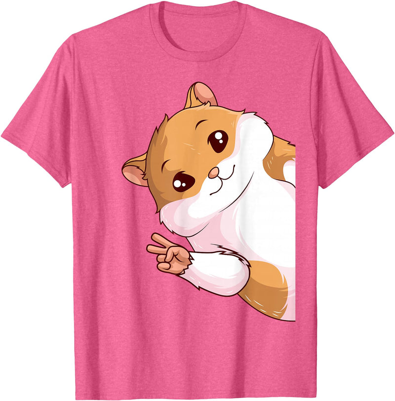 Hamster Children Girls Boys T-Shirt - Pink Heather