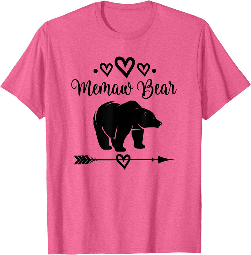 Homewise Shopper Memaw Memaw Bear Grandmother T-Shirt - Pink Heather