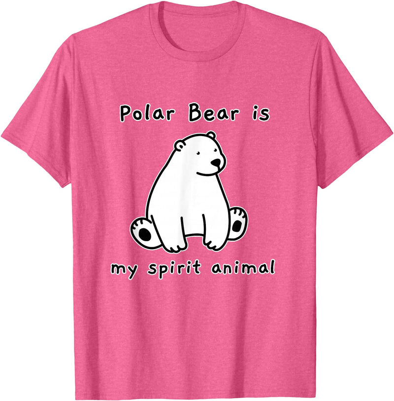 Polar Bear Shenanigans Cute Polar Bear is My Ghost Mascot Shirt Animal Mascot T-Shirt - Pink Heather