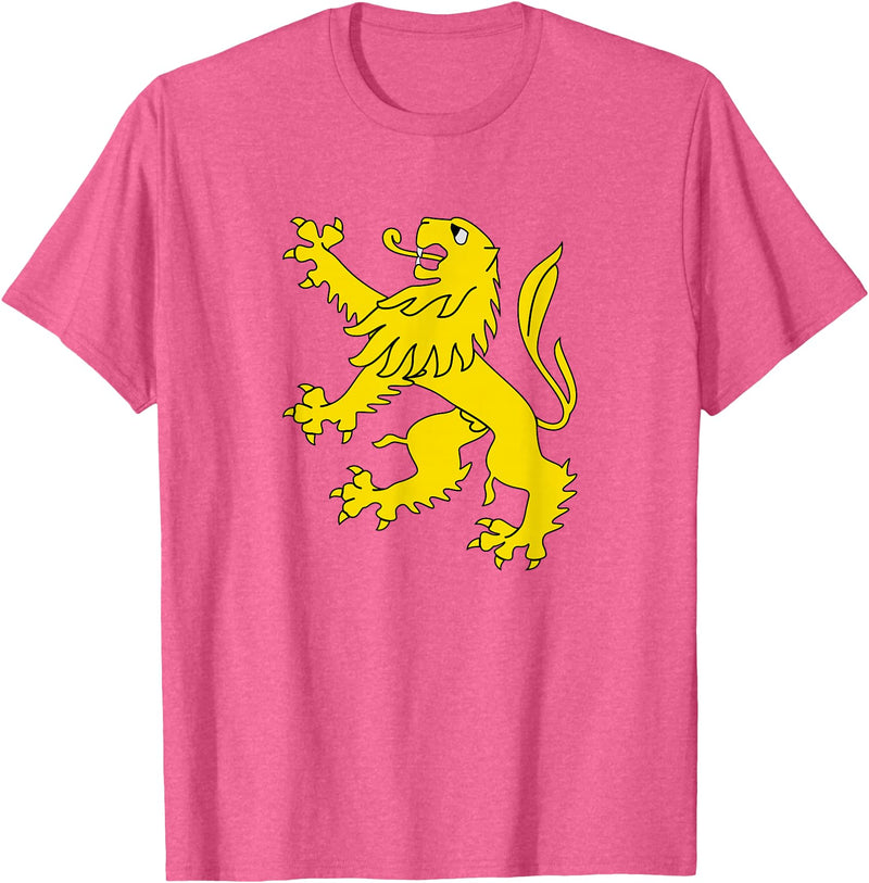 Superdesigns Gold Lion Rampant T-Shirt - Pink Heather