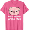 Funny Pigs Gifts And Pig Farmer Apparels Pig Farmer Boy Just a Boy Who Loves Pigs T-Shirt - Pink Heather