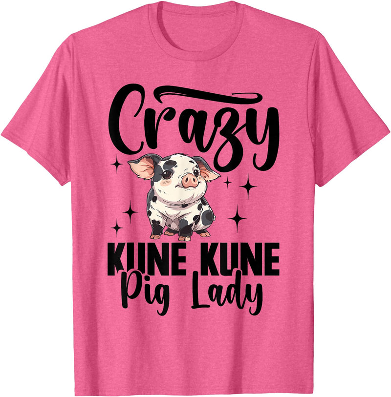 Kune Kune Pig Accessories & KuneKune Clothes Kune Kune Pig Girl Accessories for Women Kunekune Pig T-Shirt - Pink Heather