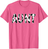 Cow Pattern Print Family Matching Birthday Shirts Cow Aunt Birthday Family Matching Mothers Day Boy Girl Farm T-Shirt - Pink