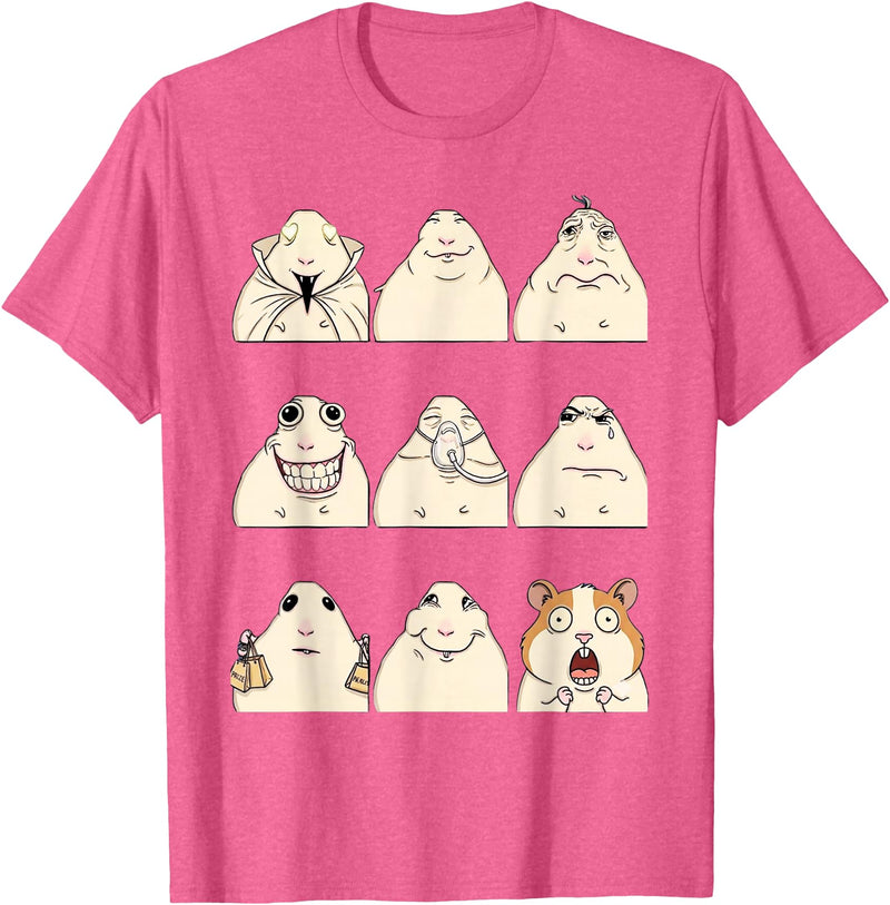 Hamster Reaction Meme Kids Boys Girls Men and Women T-Shirt - Pink Heather