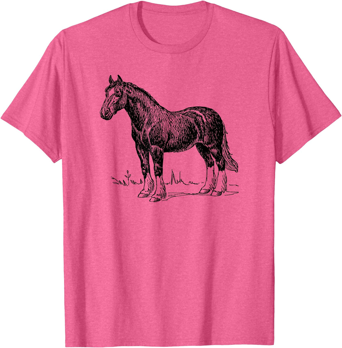Horse Clydesdale Shirts Horse Clydesdale Workhorse Simple Graphic T-shirt T-Shirt - Pink Heather