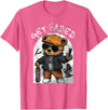 Black Barbershop African American Barber Designs Get Faded Hip Hop Teddy Bear Barber Streetwear Fade Haircut T-Shirt - Pink Heather