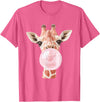 FunnyGiraffeCo. Cute Giraffe Bubble T-Shirt - Pink Heather