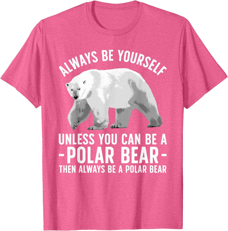 Polar Bear Gift Polar Bear Accessories & Stuff Funny Polar Bear Art For Men Women Boys Girls Sea Bear Lover T-Shirt - Pink Heather