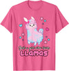 Just A Girl Who Loves Llamas BW Art Llama Girl Shirt Just A Girl Who Loves Llamas Cute T-Shirt - Pink Heather